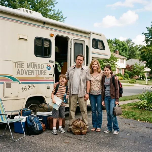 Who plays the Munro family in RV