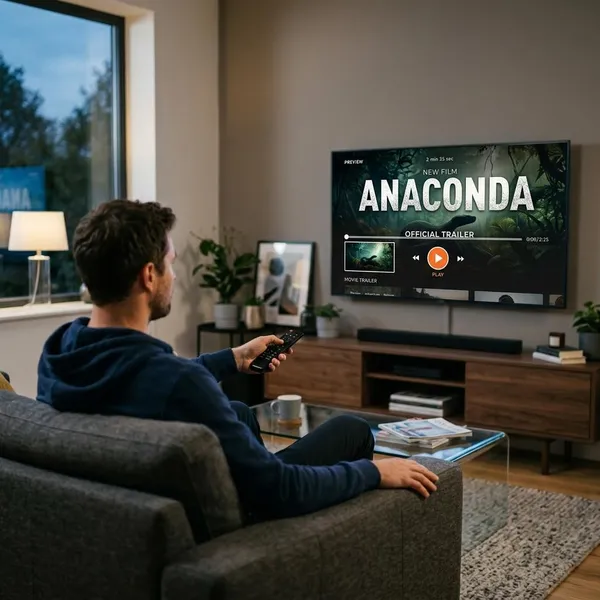 Where can you watch the official Anaconda trailer?